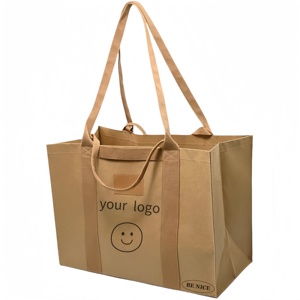 Venta de Bolsas Grandes de Papel Kraft Marrón Personalizadas, Bolsas de Compras con Asas de Lona - Product Image 1