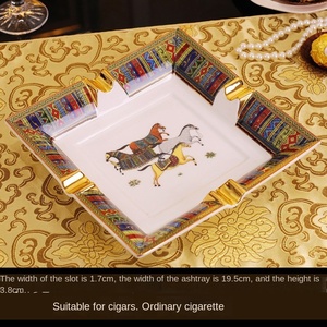 Cendrier à cigares en céramique carré de luxe moderne avec logo personnalisé pour une utilisation d'hôtel Grand design de personnalité 19,5x19,5x3,7 cm - Product Image 2