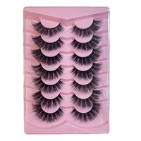Ensemble de 7 paires de faux cils synthétiques bouclés, motif petit diable de dessin animé, cils supérieurs d'apparence naturelle, pleine longueur