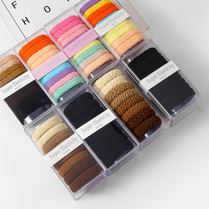 Élastique à cheveux coréen sans couture, haute élasticité, pour queue de cheval et tresses, couleur unie, usage quotidien, en polyester tricoté - Product Image 1