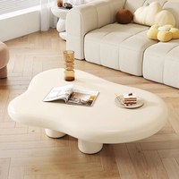 Table basse nordique minimaliste et luxueuse, mini table basse unique blanche élégante, petite unité, table à thé crème nuage