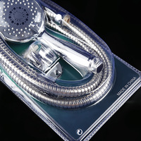 DALEPU Ensemble d'accessoires de robinetterie de salle de bain moderne en ABS chromé, trois pièces, avec pommeau de douche pluie et douchette à main, tuyau de douche pour salles de bain
