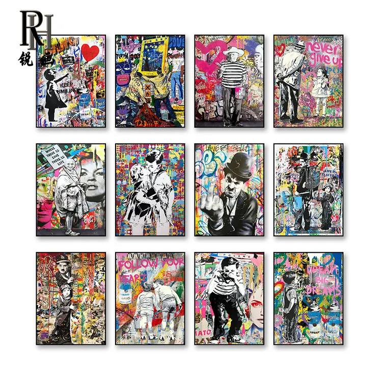 Affiche décorative de Style Pop nordique, impression de graffiti moderne personnalisé, peinture sur toile d'art mural pop banksy