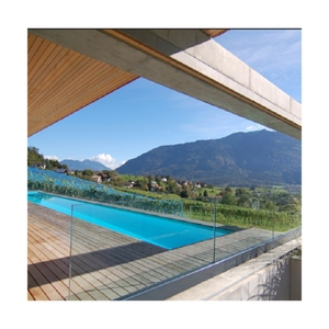 Rampe en verre sans cadre Prima pour terrasse de piscine, balcon, <span class=keywords><strong>escalier</strong></span>, verre trempé de 8 à 12 mm, barrière de sécurité, taille personnalisée - Product Image 2