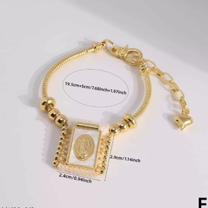 Gioielli Cattolici Religiosi Placcati <span class=keywords><strong>Oro</strong></span> Ciondoli Croce di San Benito Gesù Vergine Maria Pendente in <span class=keywords><strong>Madreperla</strong></span> Bracciali - Product Image 4