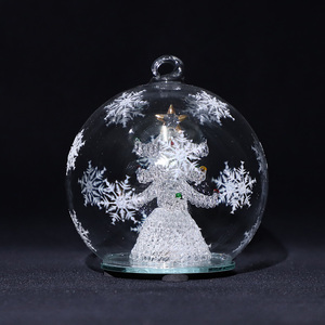 Vente en gros boules d'ornement en verre dépoli boule de décoration de Noël personnalisée cadeaux de décoration suspendus - Product Image 2
