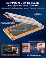 Lot de 2 protections d'écran en verre trempé anti-espion EZ Fit 28 degrés pour iPhone 14 18 Pro Max avec applicateur d'installation