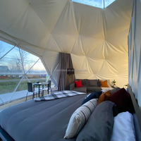 Tente de glamping gonflable imperméable, ignifuge et résistante aux UV, avec structure en aluminium, pour l'hiver, la neige, la chaleur, en forme de dôme, pour la randonnée