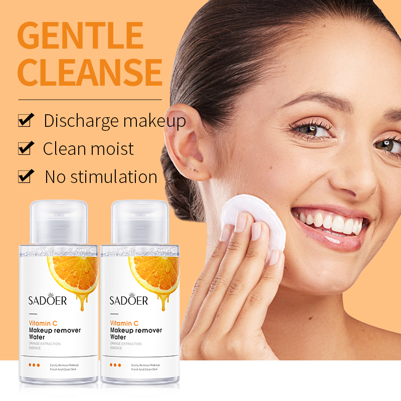 Лидер продаж Amazon, средство для снятия макияжа с витамином С от SADOER, средство для ухода за кожей, очищение кожи вокруг глаз и губ, жидкость для снятия макияжа