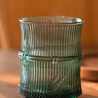 Vente en gros de tasses en verre élégantes en forme de bambou, vente chaude, 260 ml, vaisselle, mugs à eau, maison, bureau