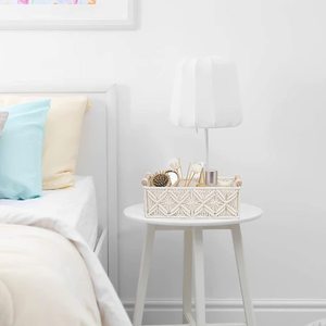 Tùy Chỉnh Dày Dệt Bông Sợi Dây Thừng Lưu Trữ Giỏ Tay Cầm Bằng Gỗ Hình Chữ Nhật Hiện Đại Gấp Thiết Kế Bền Quần Áo Lưu Trữ - Product Image 2