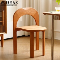 Isemax — meuble de salle à manger classique en forme de u, chaise, noir massif, en bois de cerise