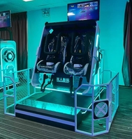 Simulador de Vuelo VR de Rotación de 360 Grados para 2 Jugadores, Silla Doble de Fibra de Vidrio y Metal para Centros Comerciales