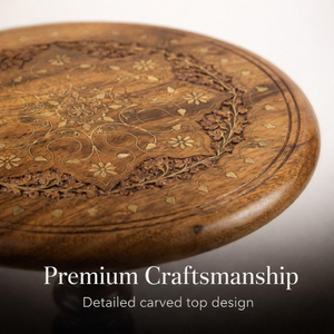 Mesa Auxiliar de Madera Tradicional Hecha a Mano con Diseño Antiguo para Dormitorio o Sala de Estar - Product Image 3