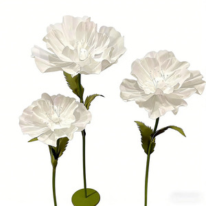 Grandi Fiori Artificiali <span class=keywords><strong>di</strong></span> <span class=keywords><strong>Carta</strong></span> Fatti a Mano, Papaveri Giganti Decorativi per Giardino, Hotel, Ufficio, Oggetti <span class=keywords><strong>di</strong></span> Scena per Fotografia - Product Image 3