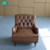 Fauteuil individuel Tiger en cuir véritable ciré à l'huile, style vintage américain, pour salon, villa design, bar à whisky et cigares, café