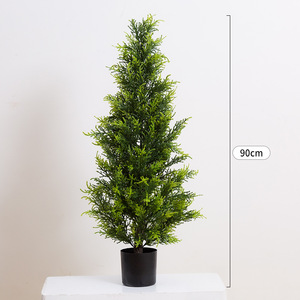 <span class=keywords><strong>Piante</strong></span> Artificiali di Cipresso e Cedro in Vaso, PVC Morbido per Interni ed Esterni, Decorazione per Hotel e Casa - Product Image 4