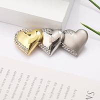 Kancing Logam Berbentuk Hati dengan Rhinestone Baru Grosir Kustomisasi Pabrik OEM