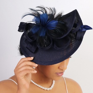 Women Sinamay Fascinator <strong>Hat</strong> with Feather, Formal Saucer <strong>Hat</strong> <strong>for</strong> Wedding, Royal <strong>Ascot</strong>, Church Party - Product Image 6