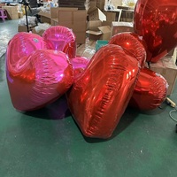 Ballon gonflable géant en forme de cœur brillant, miroir personnalisé, pour fête disco, décoration de Noël, sphère miroir réfléchissante en PVC de grande taille