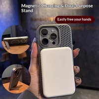 Étui de téléphone à dissipation thermique cellulaire magnétique avec support invisible pour iPhone 18 Pro Max, coque respirante en métal avec support intégré