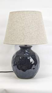 Nouvelle lampe de table en céramique <span class=keywords><strong>bleu</strong></span> foncé de style chinois rétro avec lustrage et texture de glaçure fluide, pierre précieuse de chevet, décoration intérieure - Product Image 6