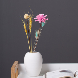 White Brushed Texture Creative Nordic Style Minimalist Ceramic <b>Vase</b> for Office Home Decor Display Decoration - Product Image 4