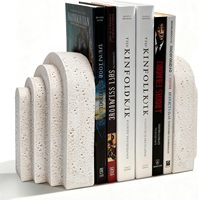 Serre-livres décoratifs en résine robuste pour étagères, lot de 2, base antidérapante, finition résistante aux rayures, support d'étagère lesté
