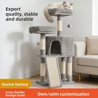 Arbre à chat avec maisonnette cachette pour chats, vente en gros, OEM, logo personnalisé, marque privée, fournisseur pour animaux de compagnie, commande en gros, MOQ