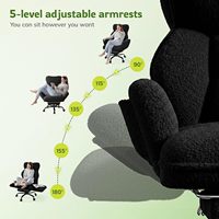 Chaise de bureau de direction pivotante en cuir rustique et velours Teddy, avec pieds croisés en boucle, style personnalisé