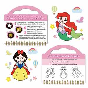 Set de Actividades Portátil para Niños, Sin Desorden, con Temática de Princesas de Dibujos Animados, Kits de Arte y Manualidades con Papel de Aluminio Colorido para Niños - Product Image 5