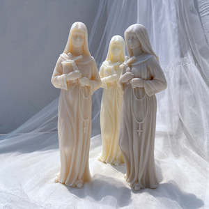 <span class=keywords><strong>St</strong></span> <span class=keywords><strong>Rita</strong></span> Kaars Siliconen Mal Katholiek Standbeeld Kaars Mal Sculptuur Soja Wax Home Decor Figuur Home Art - Product Image 4