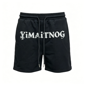 Custom Streetwear <b>Elastic</b> Waistband Cotton Silk Screen Printed 100% Cotton Jogger Sweat Shorts Men - Product Image 1