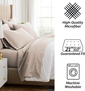 Parure de draps super douce en microfibre, draps de luxe à poches profondes, anti-rides et hypoallergéniques, ensemble de 6 pièces - Product Image 4