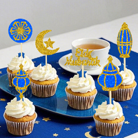 Eid Al Fitr Cupcake-Topper mit Mond- und Sternen-Design Kuchendekoration Islamische Muslimische Partydekoration