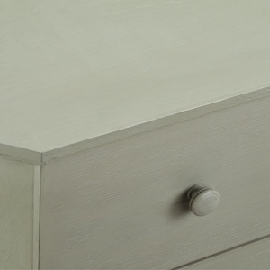 Commode à 2 tiroirs en bois de bouleau vert sauge de style vintage, bord festonné, bouton rond, table de chevet pour chambre à coucher, pour usage hôtelier - Product Image 5