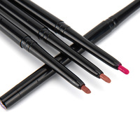 Delineador de labios negro vegano, automático, resistente al agua, crema, personalizado, duradero, marrón