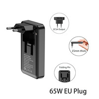 Productos en Oferta, Cargadores y Adaptadores Ultrafinos de Carga Rápida 2026, Cargador de Pared Plegable con Enchufe Europeo de 65W, Cargador Gan PD QC 3.0 para Portátil