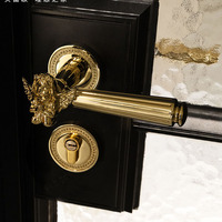 Serrure de porte à deux volets de conception française de luxe légère, inspirée des anges, finition dorée, fermeture magnétique silencieuse, chambre à coucher, hôtel, appartement
