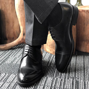 Haute qualité couche supérieure peau de vache chaussures habillées d'affaires pour hommes à lacets Offre Spéciale respirant Durable en cuir véritable formel Derby Sh - Product Image 6