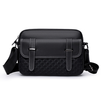 Sac bandoulière homme en cuir PU, style tissé, décontracté et professionnel, vente en gros d'usine, logo personnalisé, petit sac messager
