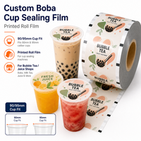 Film d'étanchéité personnalisé pour gobelets à bubble tea, rouleau de 90/95 mm, film de couvercle pour gobelets Boba pour les magasins de thé au lait et de jus