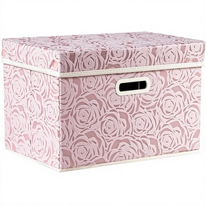 Collapsible Art Deco Floral Fabric <b>Storage</b> Bins <b>Cubes</b> 24 Quarts Stackable for Bedroom Closet Living Room 14.9x9.8x9.8 - Product Image 1