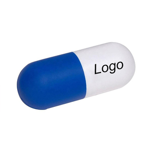 Promotional PU Foam Pill Capsule Shape Soft Slow Rebound Stress Relieve Ball Promotional Gifts for Kids and Adults