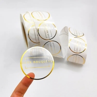Feuilles d'autocollants d'étiquettes dorées brillantes à impression personnalisée Autocollant transparent de logo en feuille d'or