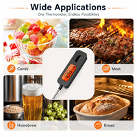 Termometer Daging Presisi Tinggi Bacaan Instan dengan Lampu Latar Belakang Magnetik Baja Tahan Karat 304 untuk BBQ, Memanggang, Oven, Smoker, Memasak di Dapur