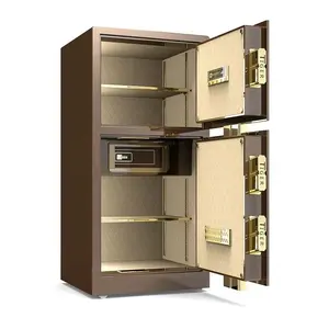 Çift kapı elektronik güvenli mevduat çelik kasa para depolama için kasa ev ofis kilitli dolap