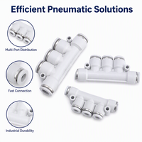 Connecteur modulaire efficace pour la distribution d'air, étanchéité parfaite, à branchement rapide, 3 voies, 4 voies, série PK, collecteur pour ligne d'automatisation
