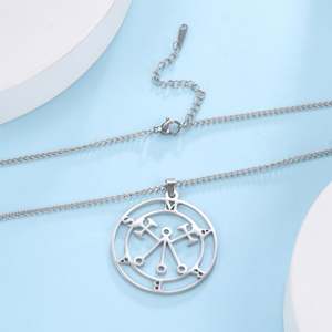 Collar con Colgante Myshape <span class=keywords><strong>Ars</strong></span> <span class=keywords><strong>Goetia</strong></span> Demon Seal Marbas para Mujer, Amuleto Curativo de Salomón, Joyería Gótica de Acero Inoxidable - Product Image 2