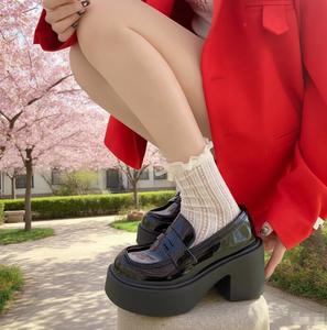 Mocasines versátiles de tacón grueso para otoño y verano - Product Image 1
